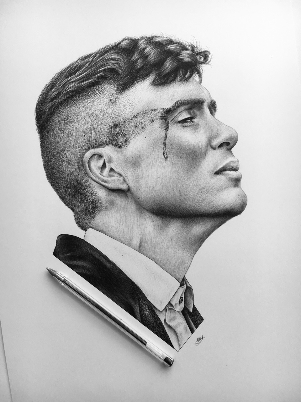 Ballpoint pen portrait of Thomas Shelby | Peaky...