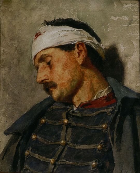 Wounded Soldier, Albert Anker