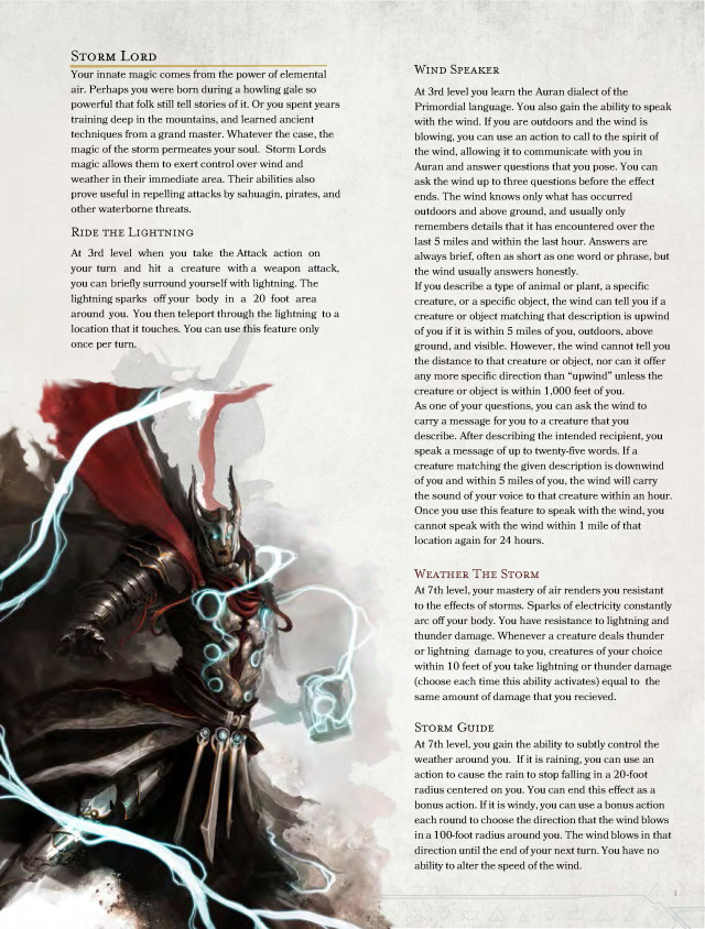 DnD 5e Homebrew — Storm Lord Fighter subclass by randomglitch01