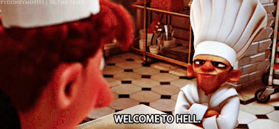 Image result for ratatouille welcome to hell gif