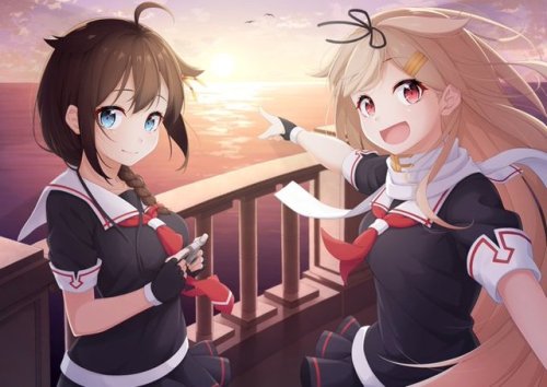 _miyabi0907 時雨×夕立#艦これ https://t.co/IepcJ0CeHp Source:...