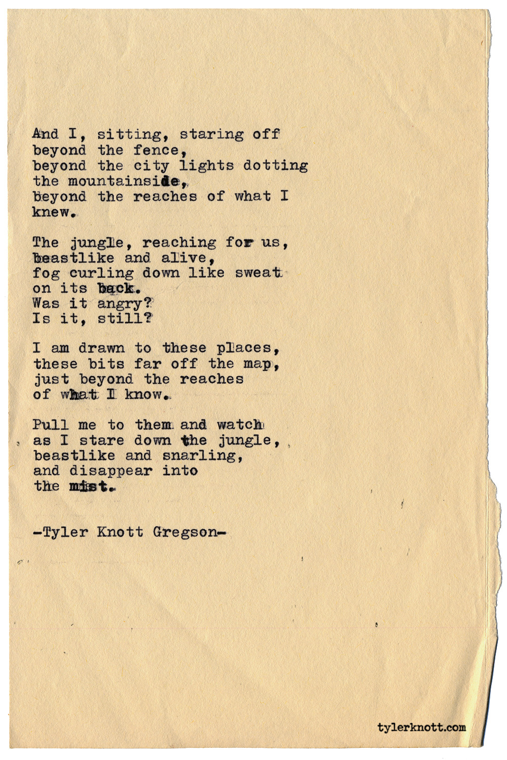 Tyler Knott Gregson — Typewriter Series #2166 by Tyler Knott Gregson