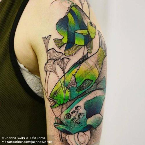 By Joanna Świrska · Dżo Lama, done at NASzA Tattoo Shop,... animal;big;facebook;fish;illustrative;joannaswirska;nature;ocean;twitter;upper arm
