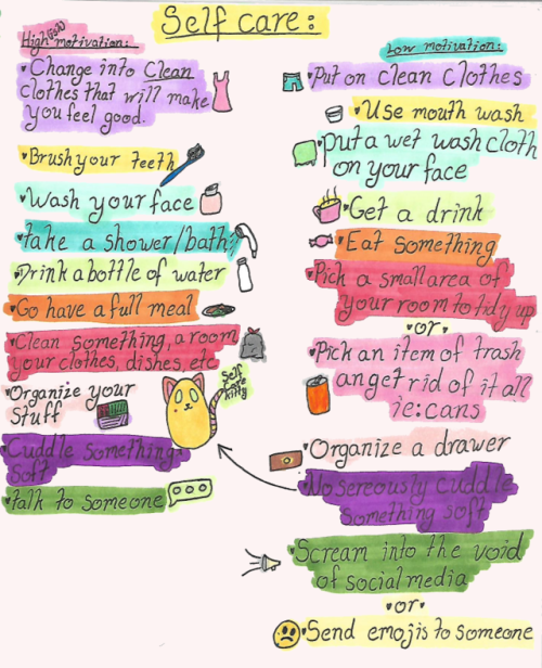 except-not-now:A self care list for high and low motivation. 