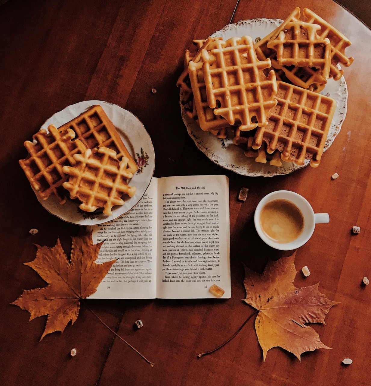 Waffles with Coffee and a Good Book