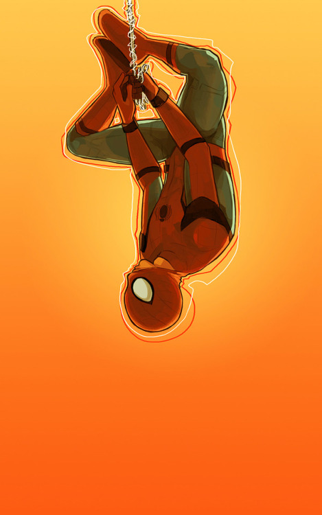 spidey-art:obligatory hanging spider fanart