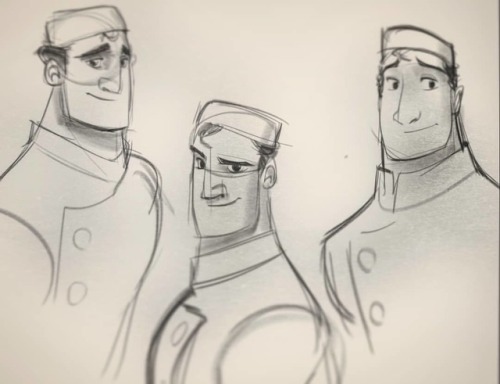 A few baker sketches to get a main feel for the character,...