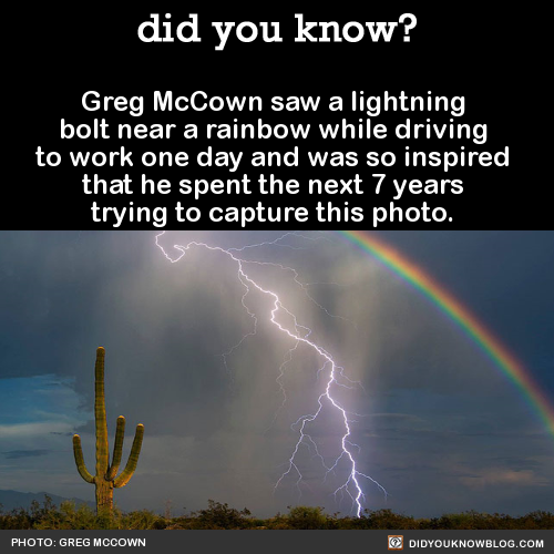 did-you-kno:Greg McCown saw a lightning bolt near a rainbow...