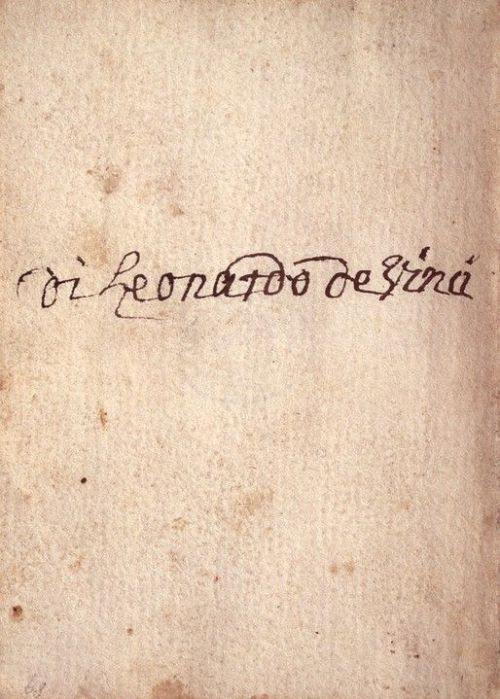 The signature of a personal hero. Leonardo da Vinci