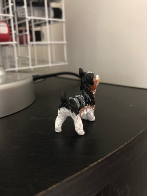 Schleich Custom Hand Painted Parti coated Yorkie.