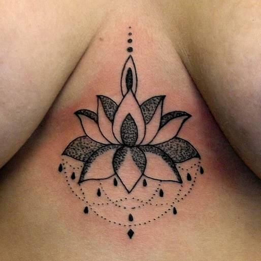 Tattoo Artist — Sternum lotus flower tattoo