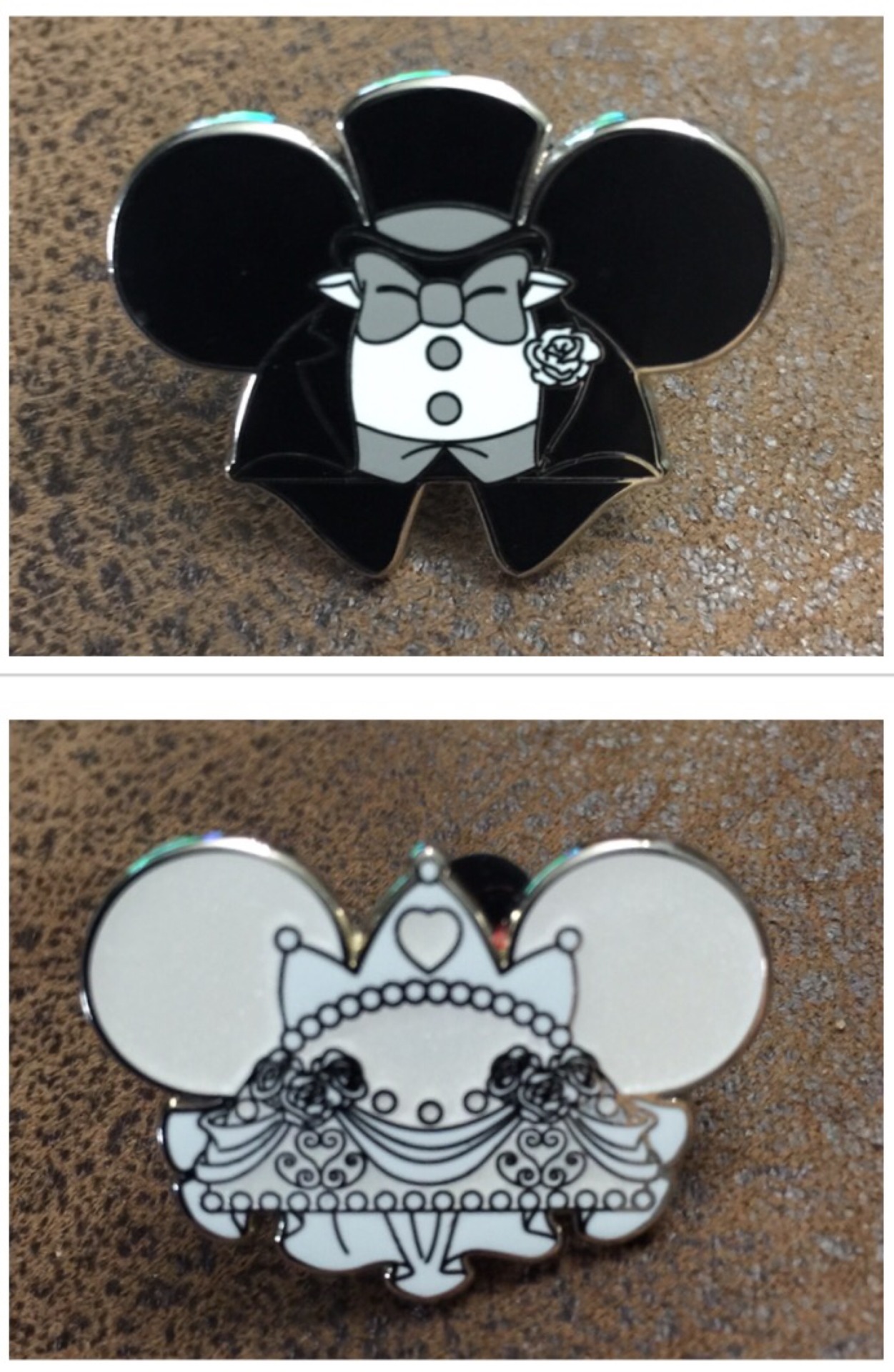 Welcome Mickey And Minnie Bride And Groom Ear Hat Pins