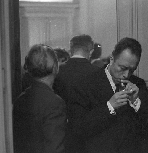 barcarole:Albert Camus in 1957 during a reception organized in...