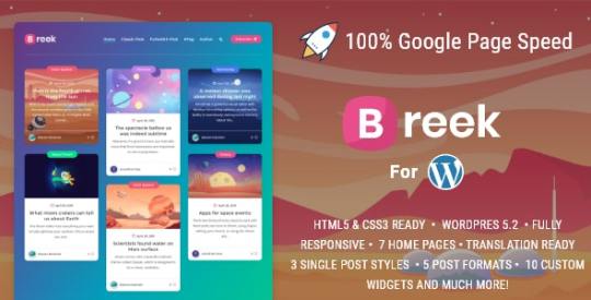 Breek v1.4.0 – Minimal Masonry Theme for WordPress Nulled