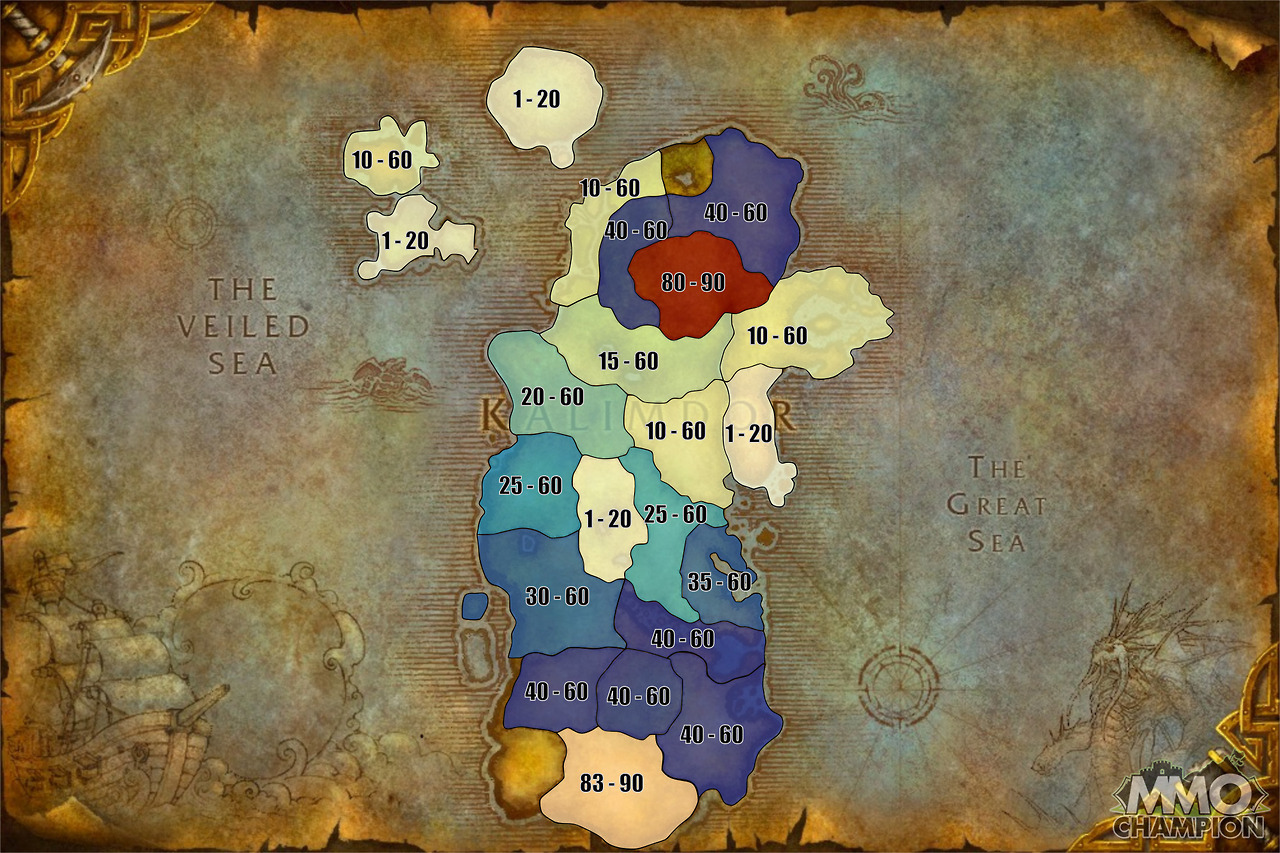 Warcraft Journal — Maps Of The New Leveling Zone Scaling System