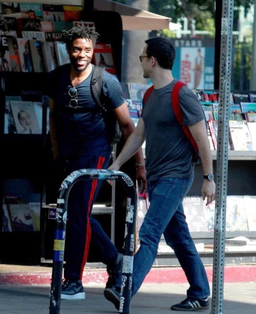 sarahboseman:Chadwick and Joseph Gordon-Levitt in LA ❤️ 