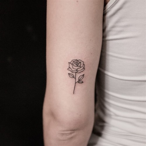 rose outline tattoo | Tumblr