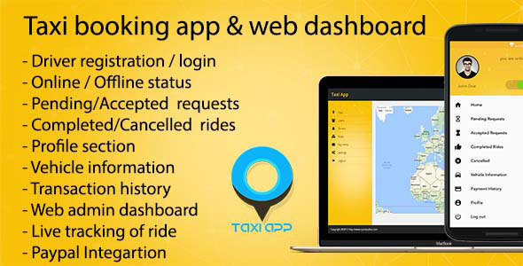 Taxi booking app & web dashboard complete solution v2.0.1 Nulled