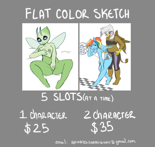 pomutop:rainbowsprinklesart:Commissions Open Again. 7 slots...