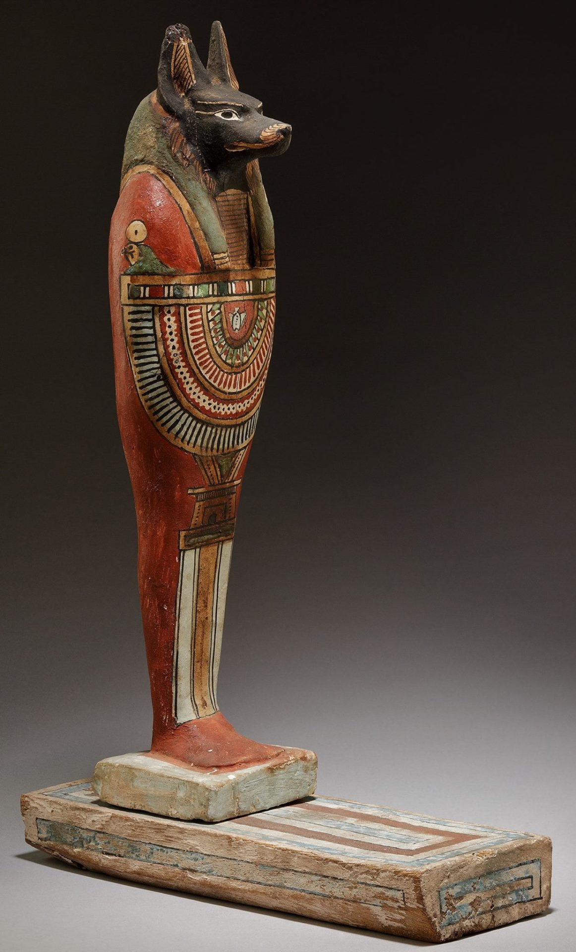 funerary figure (H.42,8cm, plastered and painted wood) of the God Duamutef;
ca. 400–30 BCE, now in the Metropolitan Museum…