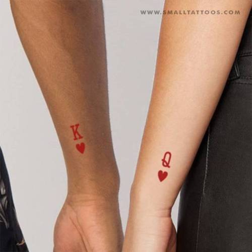 Matching king and queen of hearts temporary tattoo, get it here... temporary