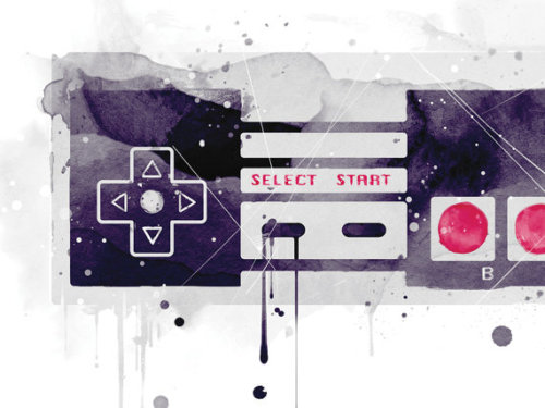 retrogamingblog:Nintendo Controller Watercolors made by Jeff...