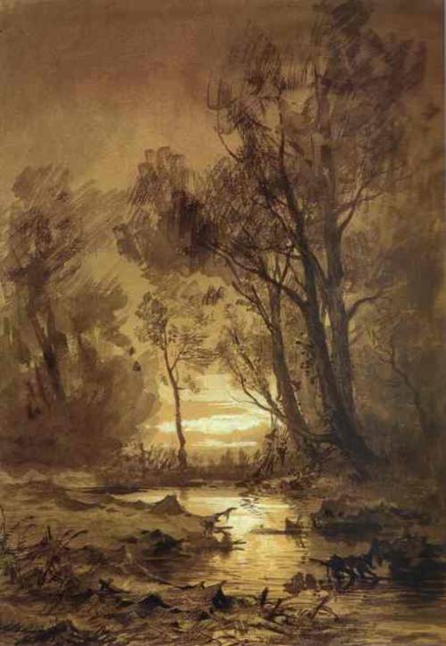 artist-vasilyev:Brook in a Forest, Fyodor VasilyevMedium:...