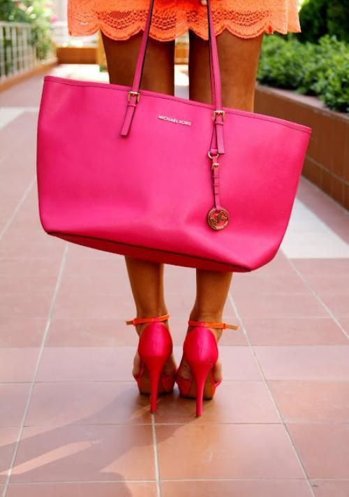 michael kors fashion pink handbag pink bag high fashion
