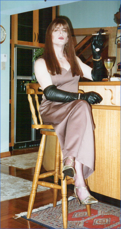 Long Black Leather Gloves