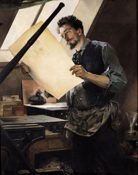 vcrfl:
“Paul Mathey: Félicien Rops in his Studio, c. 1888.
”