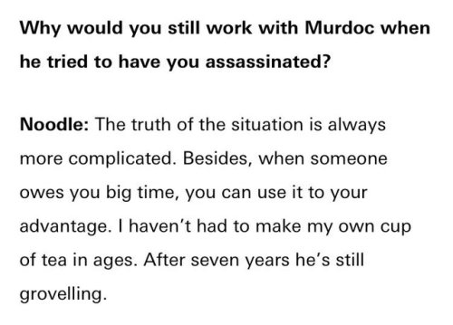 alex-alias:I never wanna hear that “Murdoc doesn’t care about...