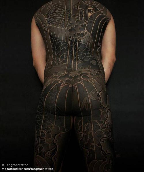 By Tangmentattoo, done in Xiamen. http://ttoo.co/p/34299 backpiece;big;body suit;facebook;japanese;tangmentattoo;twitter