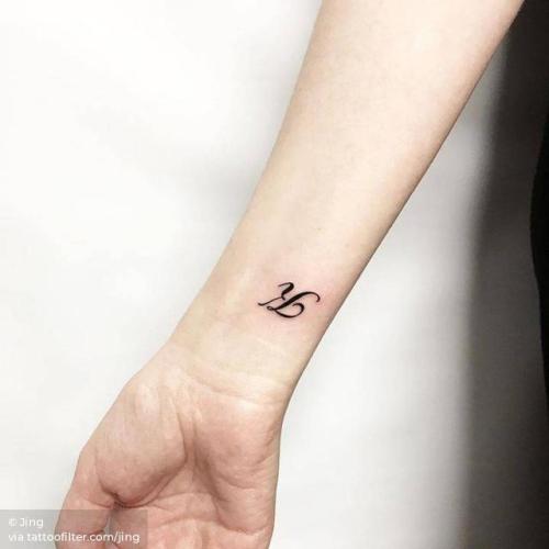 By Jing, done at Jing’s Tattoo, Queens.... jing;small;micro;initials;tiny;ifttt;little;wrist;latin script;letter;lettering;k