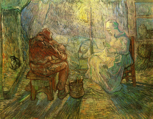 artist-vangogh:Evening - The Watch (after Millet), Vincent van...