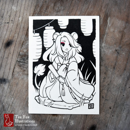 teafoxillustrations:Finished inked ACEO commission for...