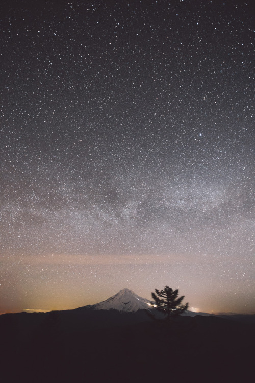 stars mt hood milky way or oregon climbing landscape