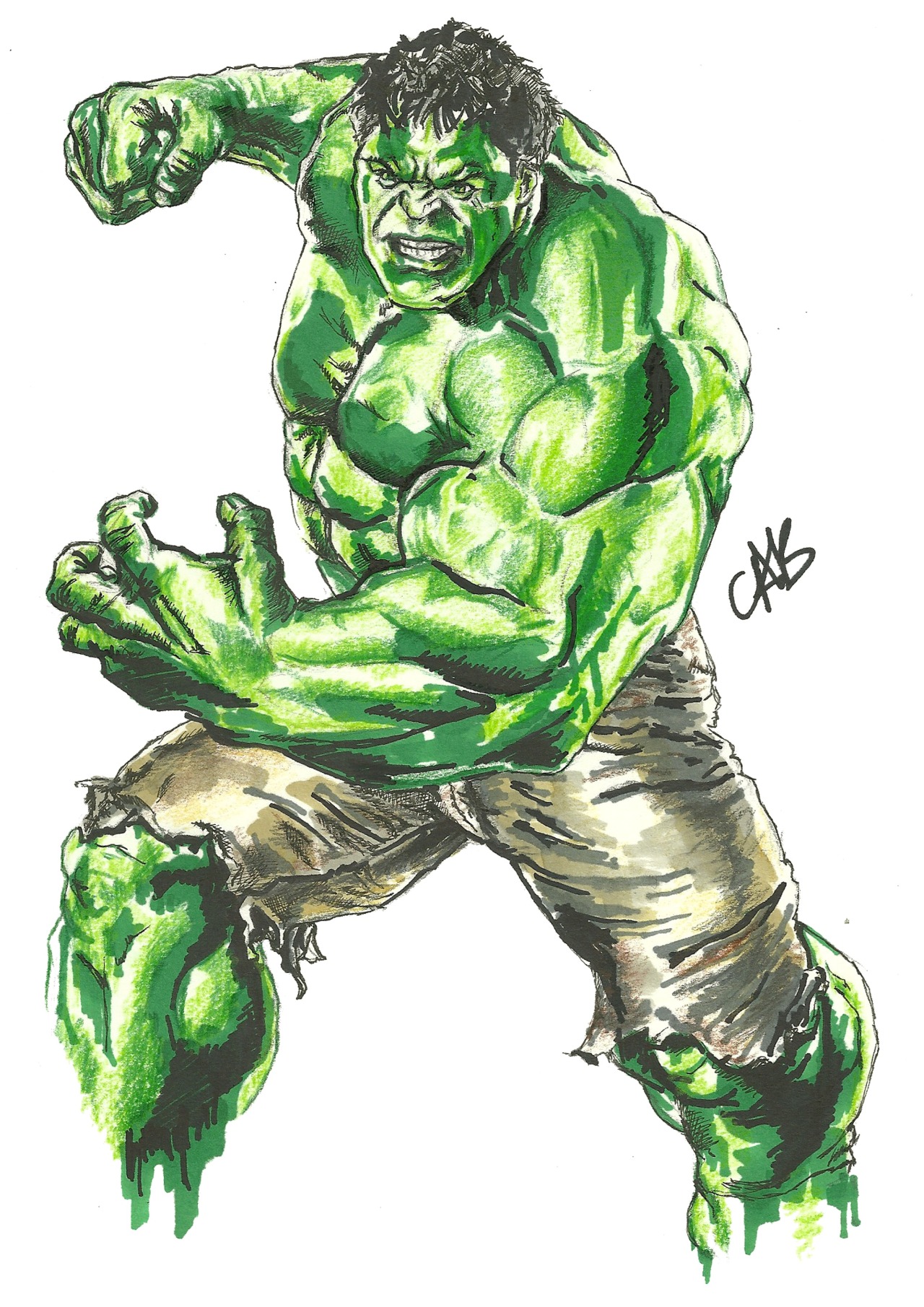 Drawing of the Incredible Hulk created using... Artistic Chrissy