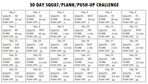 Printable 30 Day Squat Challenge That Are Unfor Table