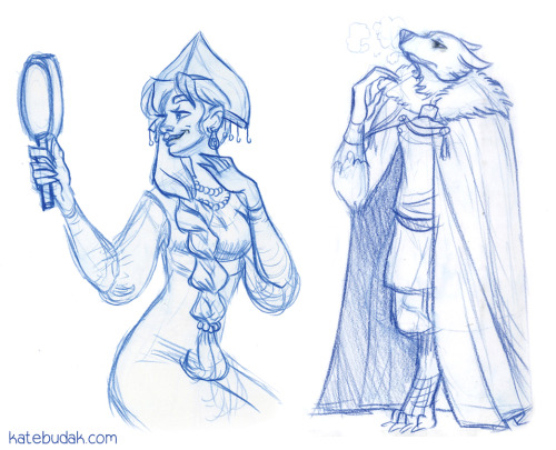 catchkat:Some early character sketches for Nastenka, the older...