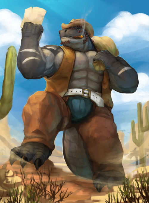 Commission done for Dribbles16 of his bounty hunter t-rex...