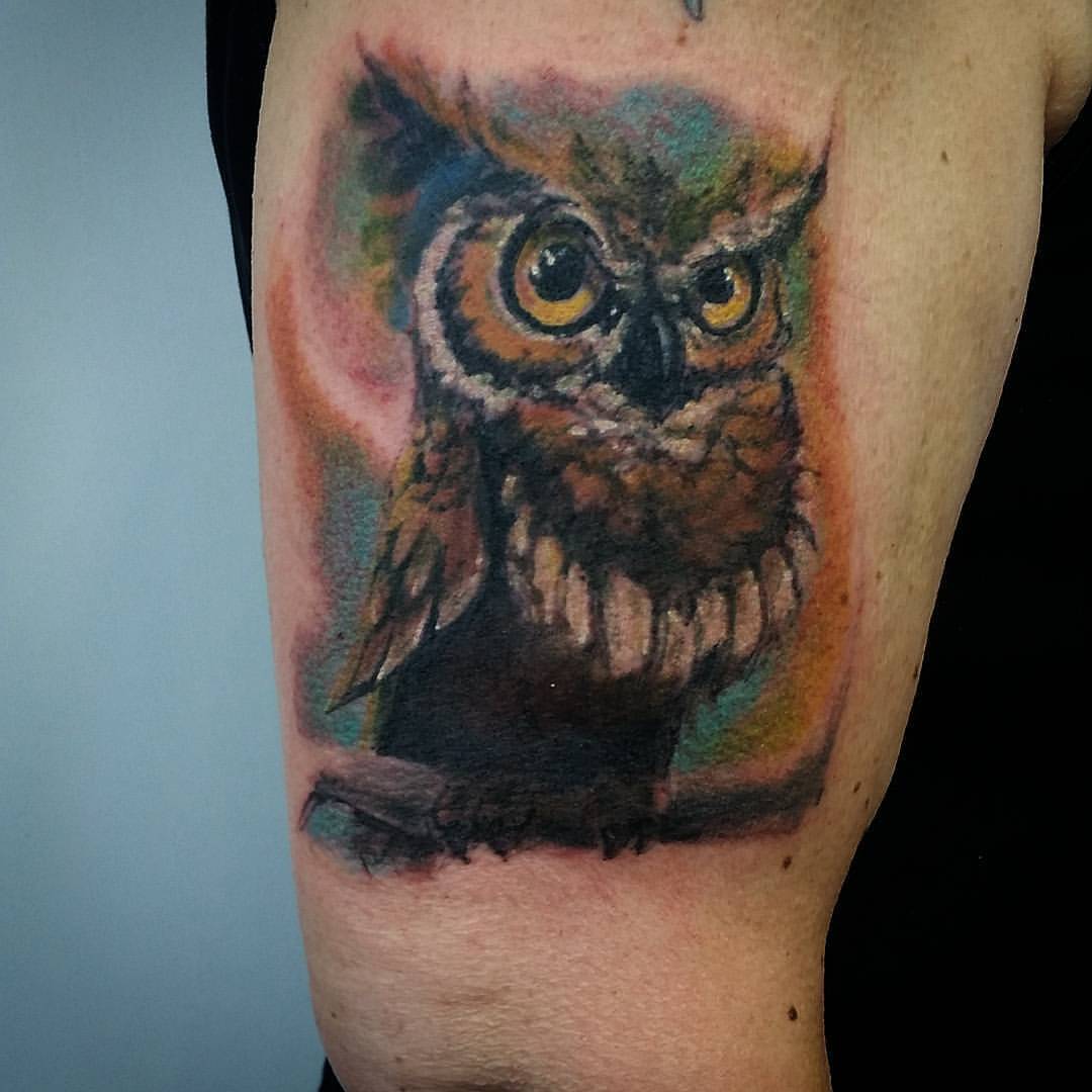Tattoo ART — Owl cartoon #cartoon #cartoontattoo #tattoos #ink...