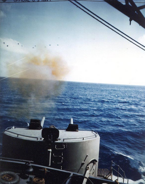 lex-for-lexington:Large cruiser USS Alaska CB-1 firing her...