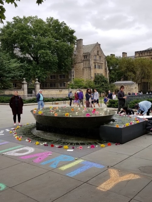 calimarikid:Women’s Table in front of Bienecke Library@ Yale...