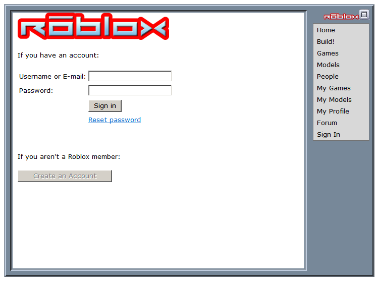 Roblox 2006 Version Website