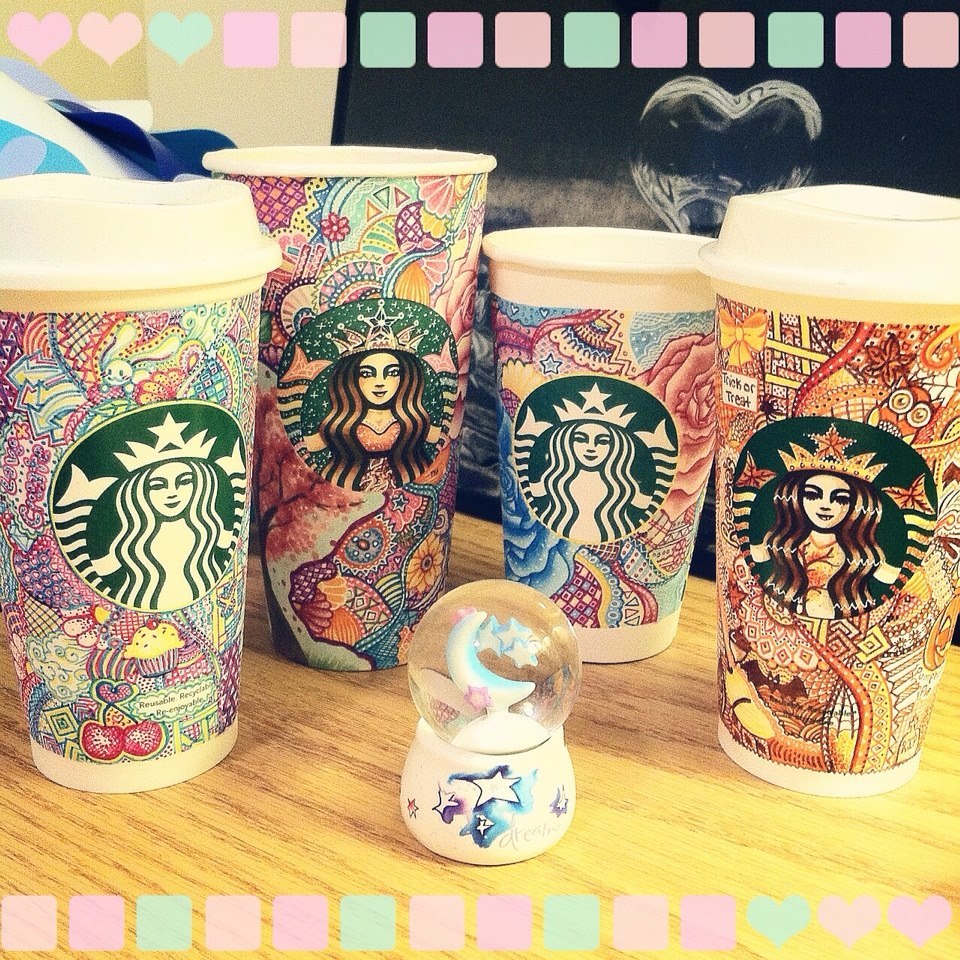 Creative Carrah Starbucks Cups I Decorated With Sharpies 3