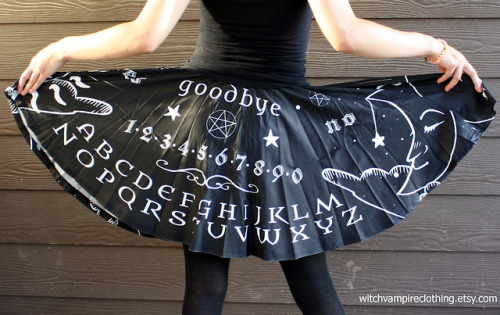 witchvampireclothing:Shop update! Ouija board skirts now have...