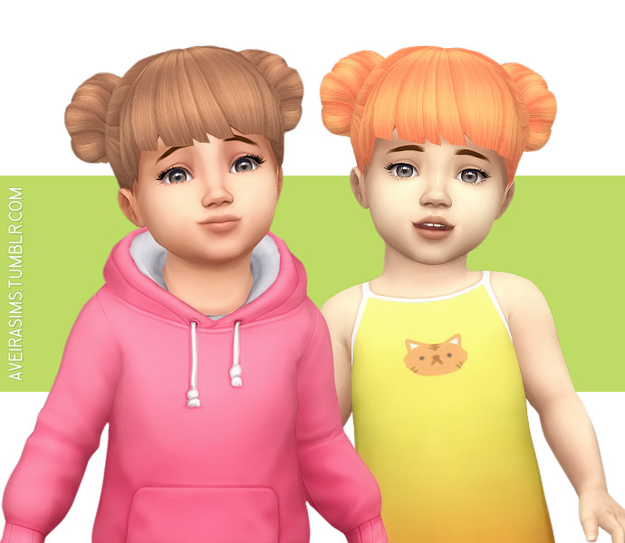Aveira's Sims 4, Magicalgirlsimmerâ€™s Bun Hair - Recolor 65 Colors