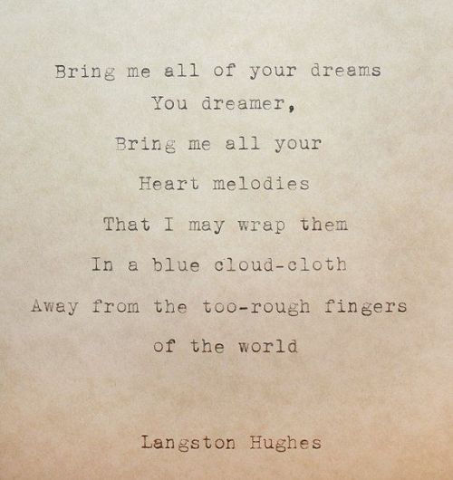 “The Dream Keeper” by Langston Hughes Bring me... | Vintage Books ...