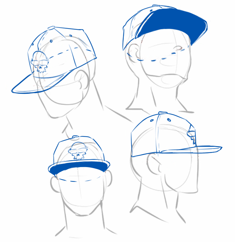 how to draw a flat bill hat