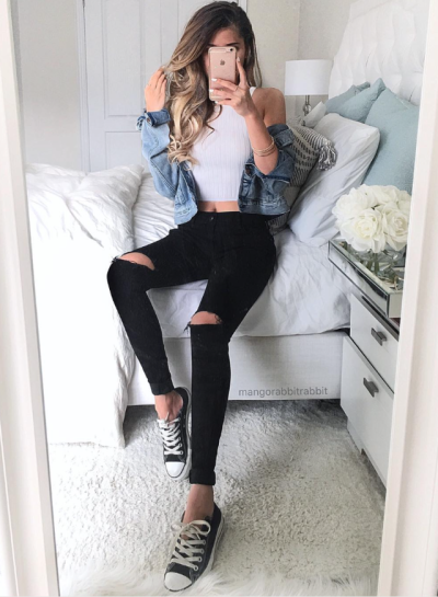 teenage ripped jeans